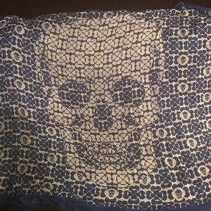 Alexander McQueen skull and flower print scarf
